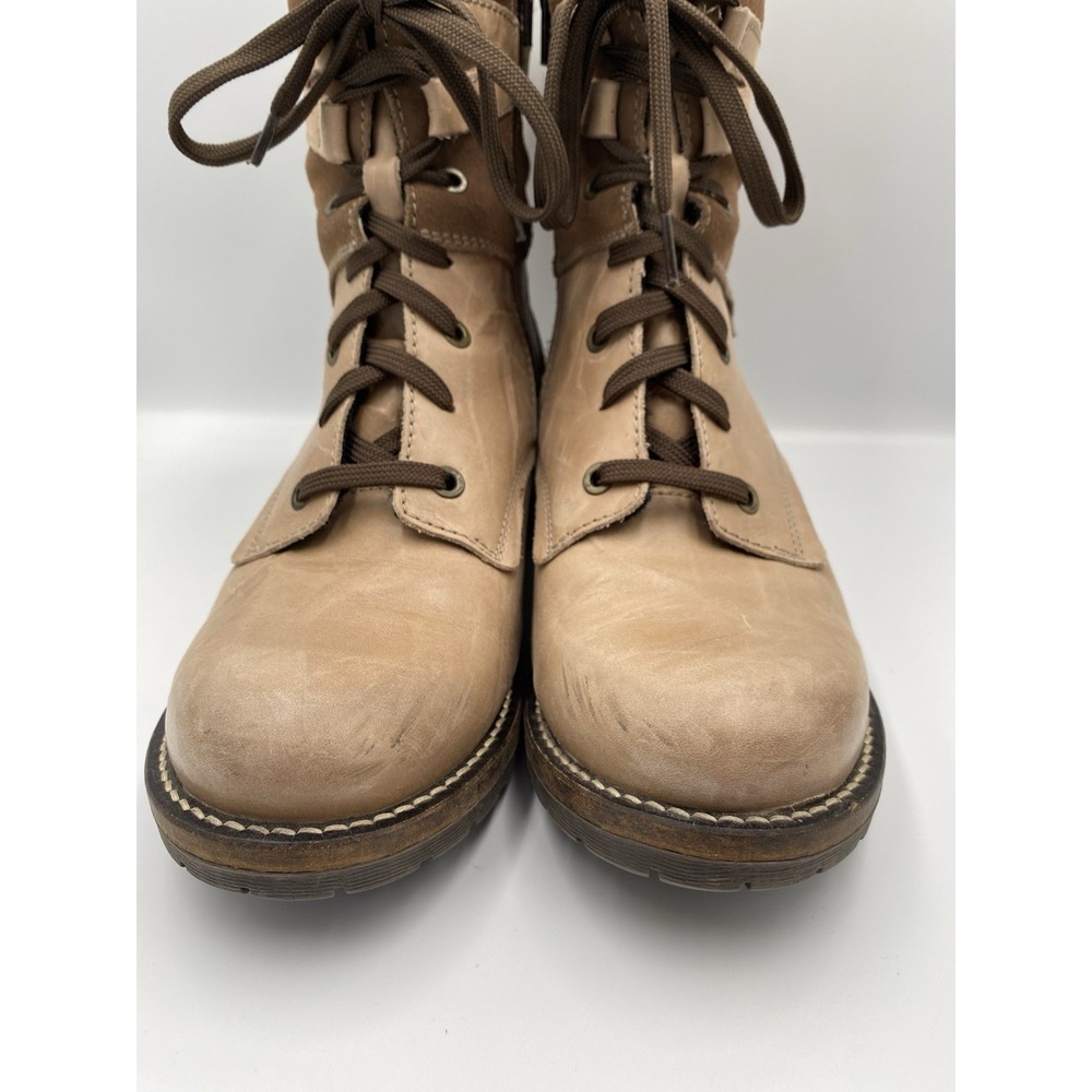 Women's DROMEDARIS "KARA" Leather Combat Booties BOOTS sz 41 (10- 10.5) - Picture 3 of 6